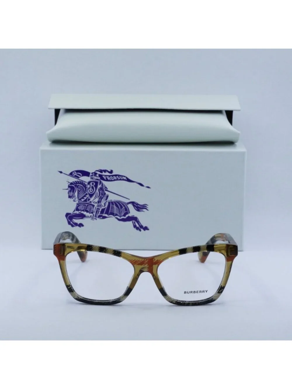 Burberry BE2416 4146 Cat Eye Eyeglasses 52mm - Check Sand